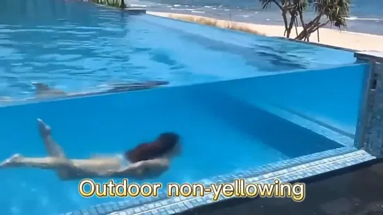 Vidrio acrílico grueso al aire libre sobre el suelo para piscina